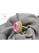 Vintage style Ring Amethyst 14K Yellow gold vrc068y